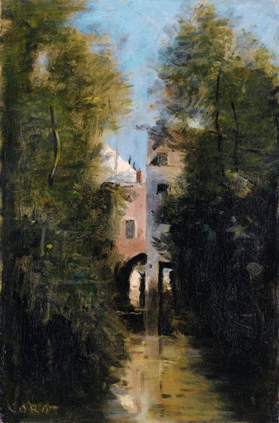 Die Windmühle am Thérain-Fluss in Beauvais von Jean Baptiste Camille Corot